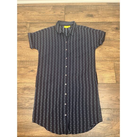 Roberta Roller Rabbit Haru Short Sleeve Button Up Blue Striped Shirt Dress Sz XS - Picture 6 of 8